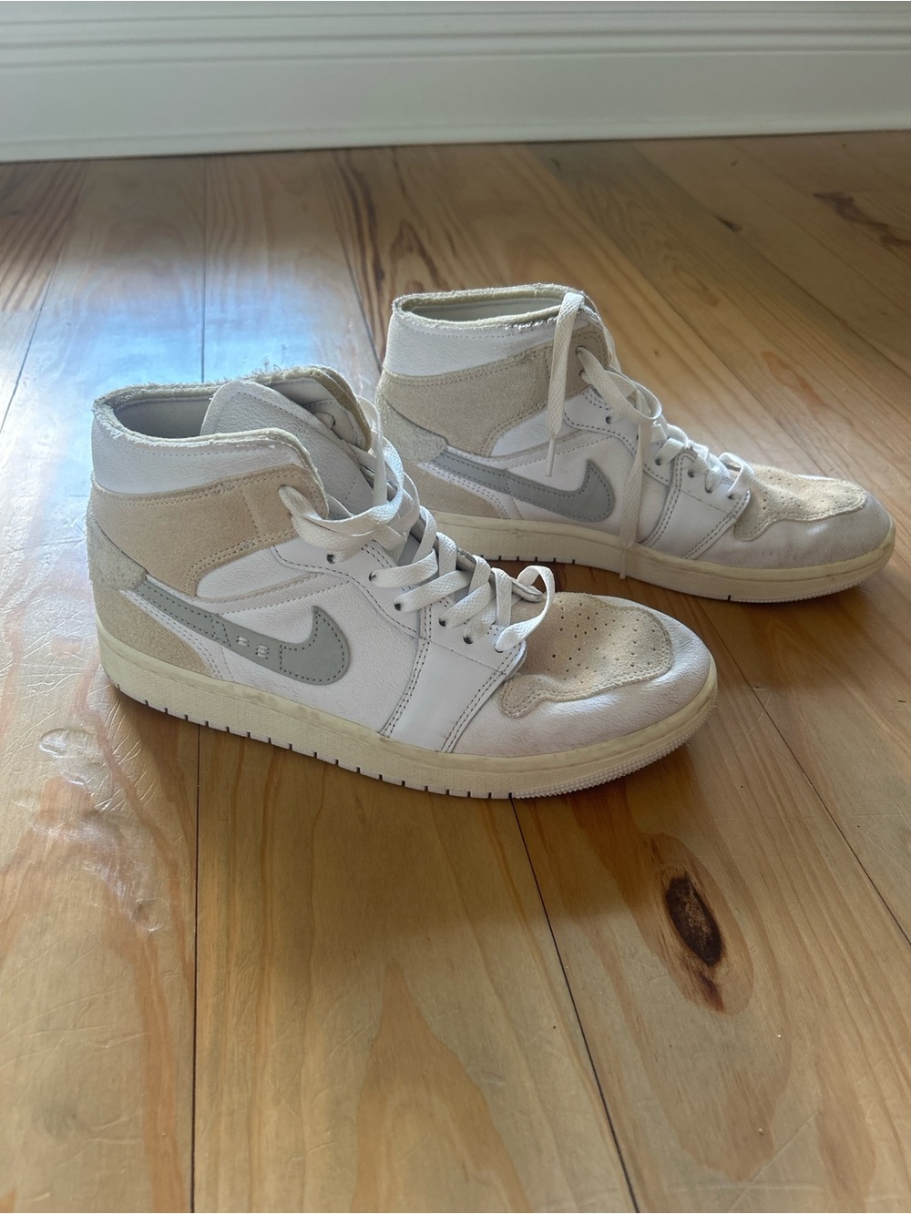Nike Women’s High-Top Sneakers in White and Light Gray